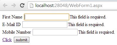 jQuery Validation on Click of Anchor